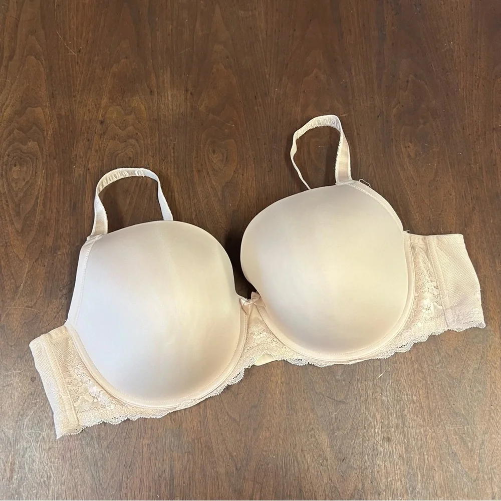 Torrid Beige Lace Push Up T Shirt Bra Size 46C